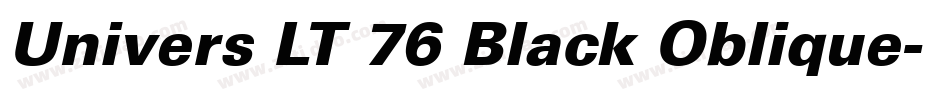 Univers LT 76 Black Oblique字体转换
